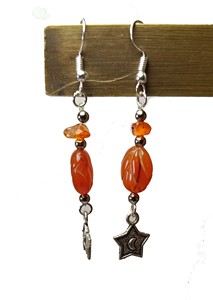 Haute qualité rouge cornaline boucle d'oreille ovale perles puce Moonstar cristal mode bijoux boucles d'oreilles ensemble bijoux pour femmes grossiste - Product Image 2