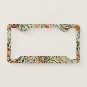 Marco para Matrícula con Bordado Floral de William Morris Acanthus, Diseño Floral Elegante para Mejorar la Apariencia del Vehículo - Product Image 1