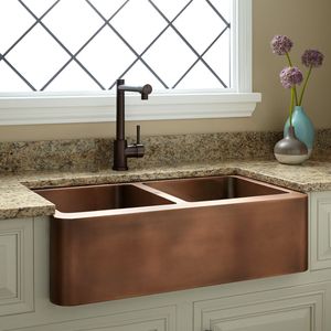 Évier de cuisine en cuivre sur mesure, idéal pour les intérieurs haut de gamme, avec un design élégant et une grande durabilité - Product Image 3