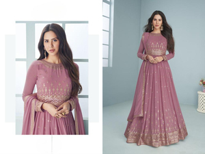 Heavy Fox Georgette bordado y colección de trabajo de secuencia para traje de boda - Product Image 2