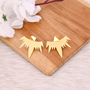 ต่างหูทองเหลืองชุบทองแบบเรียบทำด้วยมือคุณภาพสูงต่างหูทองเหลืองชุบทองสำหรับผู้หญิงสำหรับของขวัญแต่งงาน - Product Image 5