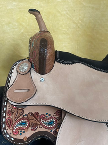 Selle de cheval western en cuir véritable Mousmi MSD 103147 avec logo personnalisé, taille 15 pouces, tailles personnalisées, portable - Product Image 3