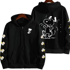 เสื้อฮู้ดซิปผ้าฟลีซถักลายการ์ตูนสำหรับผู้ชายและผู้หญิง แฟชั่นลำลองสไตล์สตรีท คู่รัก ใส่เล่นกีฬา ไซส์ใหญ่ สำหรับฤดูใบไม้ร่วง/ฤดูหนาว - Product Image 2