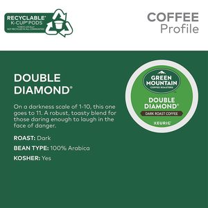 กาแฟกรีนเมาน์เทน คอฟฟี่ โรสเตอร์ส ดับเบิ้ล ไดมอนด์ คีริก แบบแคปซูลสำหรับเครื่องชงกาแฟแบบ K-Cup รสชาติดาร์กโรสต์ บรรจุ 72 แคปซูล - Product Image 2