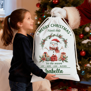 Bolsa de Regalo Personalizada con Cordón, Diseño de Santa Claus, Muñeco de Nieve o Animal, Regalo de Navidad para Niños y Familiares con Personalización de Nombre - Product Image 6