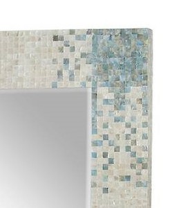 Vietrustic bohème Style fait à la main décoratif mur Art Capiz coquille miroir salon décor - Product Image 3