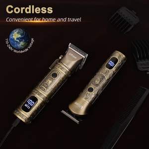 Kit de rasoirs électriques sans fil professionnels pour hommes, tondeuse à barbe et tondeuse à cheveux avec batterie, kit de toilettage pour hommes - Product Image 3