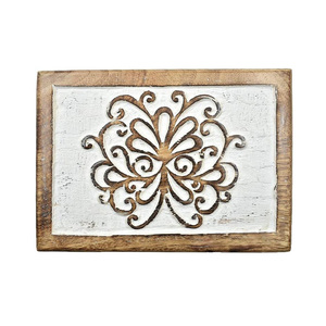 กล่องไม้แกะสลักสำหรับตกแต่งพร้อมกล่องสมบัติไม้มะม่วงแกะสลักรูปทรงเรขาคณิต - Product Image 3