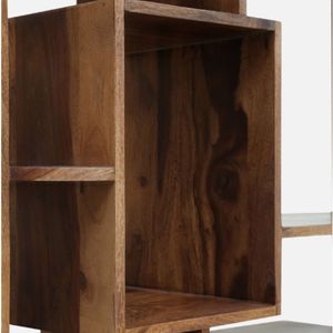 Bibliothèque contemporaine Watkins en bois de Sesham avec finition rustique en teck pour la décoration du salon - Product Image 6