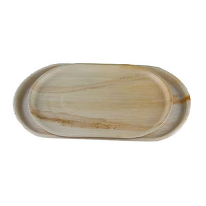 100% plateaux de feuille de palmier biodégradables naturels vaisselle jetable de différentes tailles et formes pour les mariages - Product Image 5