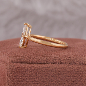 Anillo de Compromiso con Diamante Cultivado en Laboratorio de 1 Quilate, Corte Marquesa, Oro Sólido de 18K, Claridad VVS, Color F, Lujo, Certificado IGI, Chapado en Oro - Product Image 2