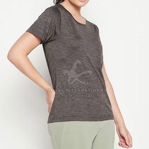 เสื้อยืดผู้หญิงทรงปกติ ออกแบบโลโก้ได้ตามต้องการ สำหรับฤดูร้อน ผ้าถัก สวมใส่สบาย ราคาขายส่ง คุณภาพสูง - Product Image 3