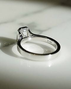 Bezel Set Engagement Ring IGI Certified Lab Grown Diamond Ring 2.0 Ct Radiant Lab Diamond Bridle Solitaire CVD Diamond Ring VS1 - Product Image 5