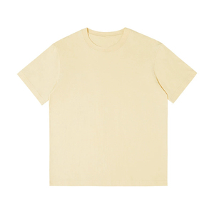 Camiseta de manga corta de algodón peinado de peso pesado de 230G suelta pura de algodón puro para parejas con diseño de logotipo personalizado OEM - Product Image 4