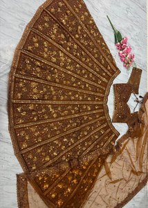 Designer Traditional Indian Pakistani Satin Lehenga Choli 3.5 Meter Flare Stitched Summer Quick Dry Sun Protection Latest Diwali - Product Image 4