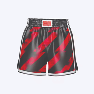 กางเกงมวยไทยสั่งตัดคุณภาพสูง แบบยูนิเซ็กซ์ สไตล์มวย/คิกบ็อกซิ่ง ระบายอากาศได้ดี ยืดหยุ่น แห้งเร็ว น้ำหนักเบา ผลิตจากโพลีเอสเตอร์ 100% - Product Image 4