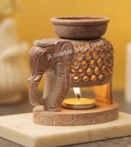 เครื่องกระจายกลิ่นหอมรูปช้างใช้ตกแต่งบ้านสวยงามโคมไฟกลางคืนดีไซน์งานไม้งานฝีมือขี้ผึ้งสูงขนาด10x10ซม. มีกลิ่นหอม - Product Image 2