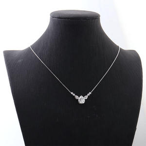 Collar de Moda con Diamante Moissanite de Corte Pera, Oro Blanco, Estilo Hip Hop, Collar Personalizado - Product Image 2