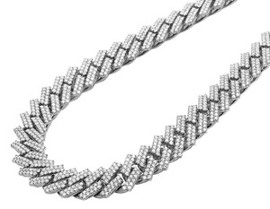 Nouvelle Arrivée S925 Argent Plaqué Or Moissanite Miami Cubain Lien Chaîne Glacé Hip Hop Cadeau De Mariage Collier pour Rappeur - Product Image 1