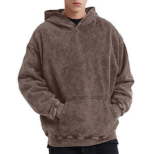 Acid Wash <b>Hoodies</b> For <b>Men</b> With Breathable Cotton Blend Fabric Ideal For Layering And Seasonal Wear - Product Image 4