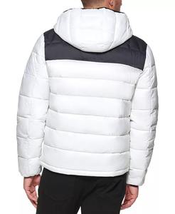 Veste matelassée à capuche pour homme Logo personnalisé haute qualité Veste matelassée à capuche décontractée pour homme Noir brillant Manteau à bulles pour homme - Product Image 5