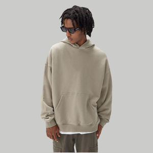 Sweat à capuche en molleton 100% coton pour homme, coupe classique, logo frontal, service OEM, poids du tissu personnalisable - Product Image 4