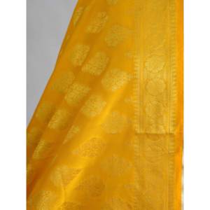 Banarasee Art Silk Dupatta avec motif goutte-Jaune - Product Image 2