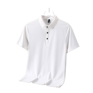 Polo de manga corta sin costuras de seda helada de alta calidad para hombre, camiseta informal de negocios de verano para hombre - Product Image 3