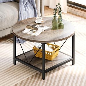 Hot Selling Modern Design <b>Rustic</b> Wood <b>Coffee</b> <b>Table</b> with Metal Marble Stone for Dining and Home Use Storage Shelf Included - Product Image 5