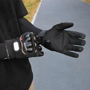 Guantes de cuero unisex transpirables con dedos completos-Cierre de bucle de gancho antideslizante-Guantes de motociclista para deportes al aire libre Pro-Biker - Product Image 6