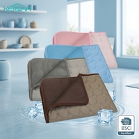 Tapis rafraîchissant pour animaux de compagnie OEM moderne, imprimé, doux, auto-refroidissant, lavable, imperméable, portable, pour l'été, pour grands chiens