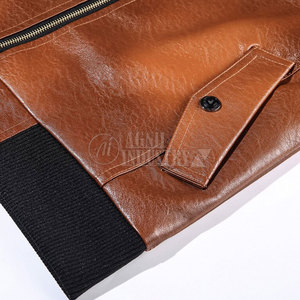 Dernier style, vente en gros, veste en cuir pour homme coupe-vent et imperméable, col montant, logo frontal, best-seller, hiver, vente en ligne - Product Image 6