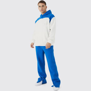 Nuevo diseño pulóver chándal 100% algodón invierno nuevo estilo pantalones de chándal acampanados y conjunto de sudadera con hombros caídos para hombres - Product Image 6