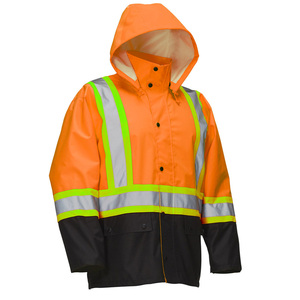Hi Vis Reflective Safety <b>Work</b> Wear Winter Safety Reflective <b>Construction</b> Custom logo Printing Safety Rain <b>Jacket</b> - Product Image 3