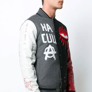 Wholesale Men's Varsity Jackets 2025 Custom Canvas Front Logo Embroidery <b>Patches</b> High Quality - Product Image 3