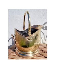 Decorative fireplace brass <b>coal</b> <b>bucket</b> with rich patina and handmade appeal perfect for authentic home decor enthusiasts - Product Image 5