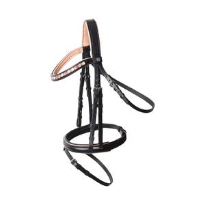 Brida con banda de nariz curvada de cristal-Equipo ecuestre de calidad acolchado Rosa Personalizar caballo Equino profesional de lujo - Product Image 6