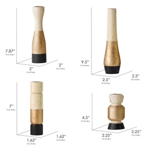 Elegante Portavelas de Madera Estampado, Pieza Decorativa Moderna para Decoración del Hogar, Iluminación Festiva y Regalos, Hecho a Mano en India - Product Image 2