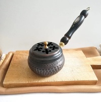 Quemador de Incienso de Metal de Latón de Lujo con Recubrimiento Plateado, Aroma a Lavanda y Té, Fragancia de Sándalo para Ambientador, Maceta Decorativa