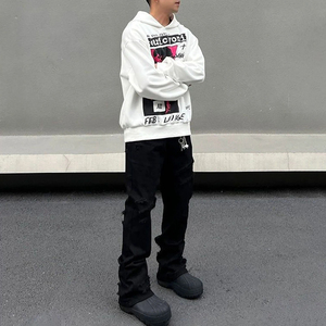 Otoño Invierno Sudadera con capucha de moda para hombres y mujeres Algodón puro Terciopelo suelto Hip-hop Street Style ODM Forro polar bordado - Product Image 3