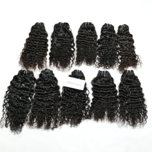 Extensiones de cabello humano virgen indio crudo natural sin procesar ondas profundas sueltas con color natural auténtico - Product Image 4
