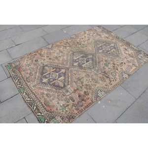 พรมวินเทจ, พรมตุรกีขนาด 3.9x6.4 ฟุต, พรมขนสัตว์สีน้ำตาล - Product Image 3