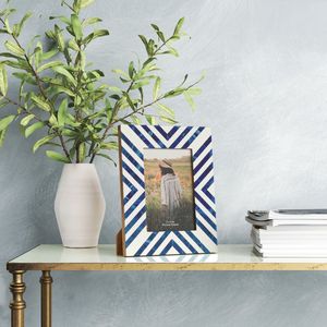 Marco de madera con diseño de incrustaciones de hueso antiguo, Marco azul cielo moderno hecho a mano para sala de estar, propósito decorativo por HF CRAFTS - Product Image 3