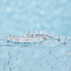 เพชรทรงหกเหลี่ยมยาวเป็น925เงินสำหรับผู้ชายผู้หญิงชุบทองเพื่องานหมั้น - Product Image 2