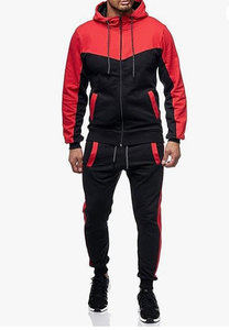 Winter Hooded Heavyweight Printed 100% Cotton Men's Track Suits Set Drawstring Closure Outdoor Jogging - Product Image 3