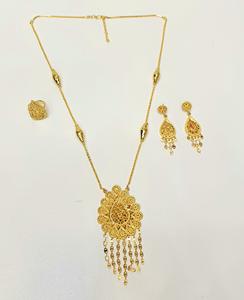 Nouveau à la mode 24KT plaqué or femmes pendentif collier ensemble Style arabe bijoux fins pour les mariages et les fêtes - Product Image 4