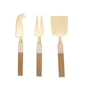 Couverts en acier inoxydable de qualité, ensemble de fromages, couverts à manche en bois avec couteau à beurre pour table de mariage d'hôtel - Product Image 3