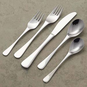 Couteau en acier inoxydable plaqué argent Fourchette Cuillère Plate Plume Design Poignée finie argentée Cuillère de luxe Ensemble fourchette et couteau - Product Image 5