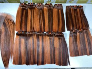 Piano Color Bonestraight Vietnam paquetes de cabello pelucas vendedores al por mayor doble dibujado crudo virgen HD encaje cierre suizo - Product Image 6