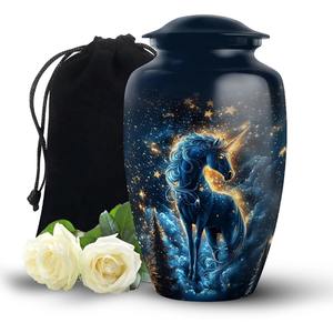 Urna Ecológica y Duradera con Diseño Personalizable de Unicornio en la Galaxia, de 10 Pulgadas, para Cenizas Humanas, para Hombres, Padres, Funerales y Cremaciones - Product Image 1